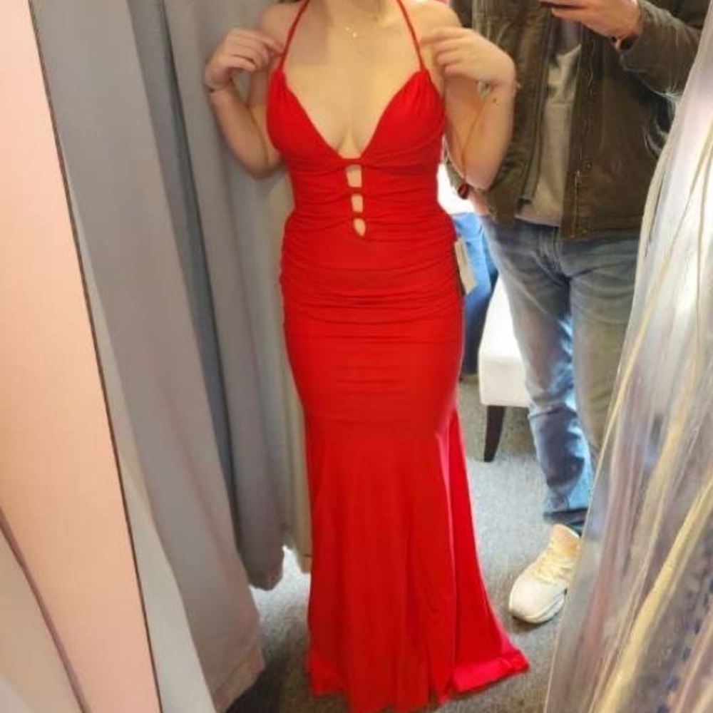 Red La Femme Prom Dress size 4.